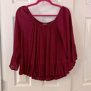 Cherry Flowy Long Sleeve Top